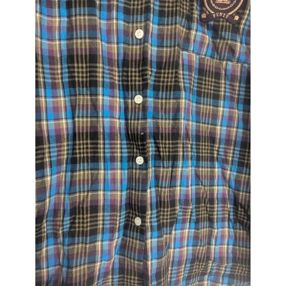 Savage × Fenty Tied Up Tartan PJ Raw Hem Button Down Sleep Shirt XL -NEW- - Picture 3 of 8